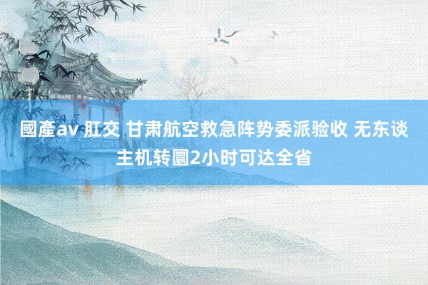 國產av 肛交 甘肃航空救急阵势委派验收 无东谈主机转圜2小时可达全省